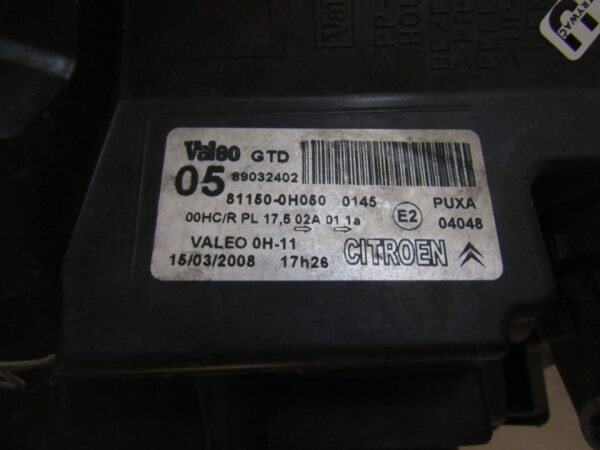 KOPLAMP CITROEN C1 I STANDAARD 05-14 81150-0H050 LH LINKS A1268/4K/7D