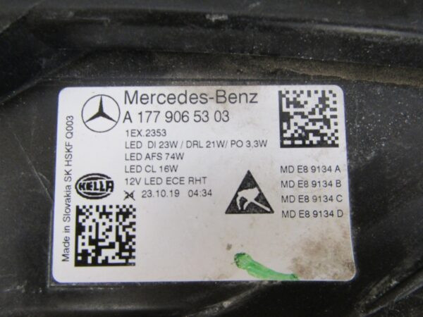 KOPLAMP MERCEDES A-KLASSE W177 FULL LED MULTIBEAM LINKS 18-22 A1779065303 S1196/E156