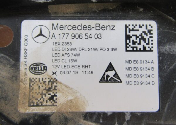 KOPLAMP MERCEDES A-KLASSE W177 FULL LED MULTIBEAM 18-22 RH A1779065403 RECHTS S1239/k4/10A