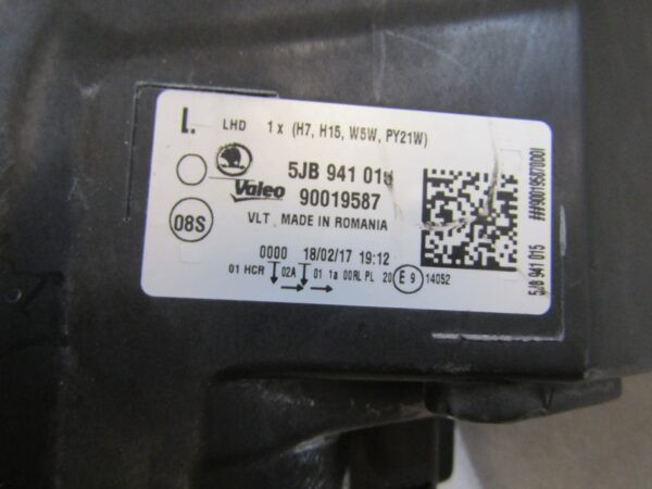 KOPLAMP SKODA RAPID 5JB STANDAARD 12-16 LH LINKS 5JB941015 A1351/5K/3E