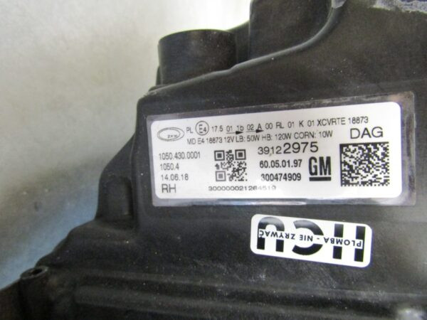 Koplamp Opel Insignia B FULL LED LUX 17-20 RH RECHTS 39122975 S1193/E200