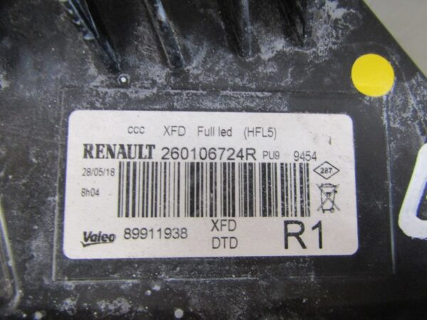 Koplamp Renault Talisman Full LED Rechts 15-20 260106724R S1266/A185