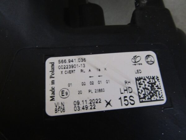 KOPLAMP SKODA KODIAQ I FACELIFT LED 21- RH RECHTS 566941036 A1334/5K/1F
