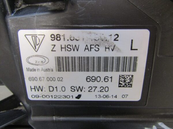 Koplamp Porsche Cayman Boxster 981 XENON 12-16 LH 98163113112 LINKS Q1146/D25
