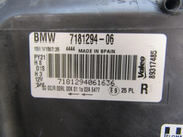 Koplamp BMW 1 SERIE E81 E87 FACELIFT XENON 07-11 RH 7181294 RECHTS Q1120/F72