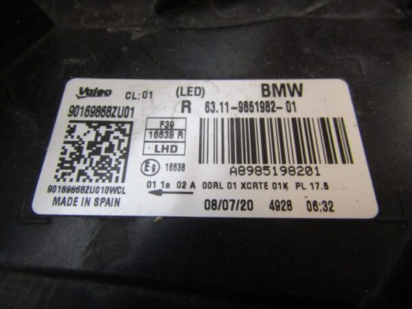 KOPLAMP BMW X2 F39 Full LED 17-23 RH 6311 9851982 RECHTS Q1131/K4 3G