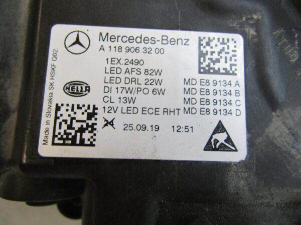 Mercedes CLA W118 FULL LED MULTIBEAM 19-23 RH A1189063200 RECHTS Q1138/F55