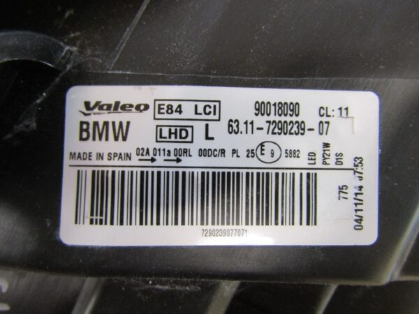 KOPLAMP BMW X1 E84 FACELIFT LCI XENON 12-15 LH 6311 7290239 LINKS Q1079/K4 7G