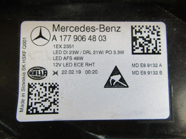 KOPLAMP Mercedes A-Klasse W177 LED HIGH PERFORMANCE 18-22 RH A1779064803 RECHTS Q1092/A112