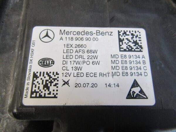 KOPLAMP Mercedes CLA W118 FULL LED MULTIBEAM 19-23 RH A1189069000 RECHTS Q1126/C98