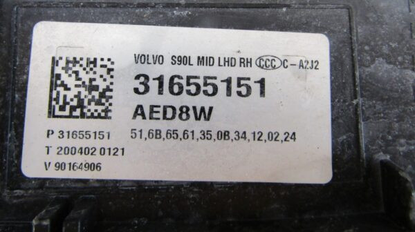 KOPLAMP VOLVO V90 S90 MID LED 16- RECHTS 31655151 S1163/K4/4D