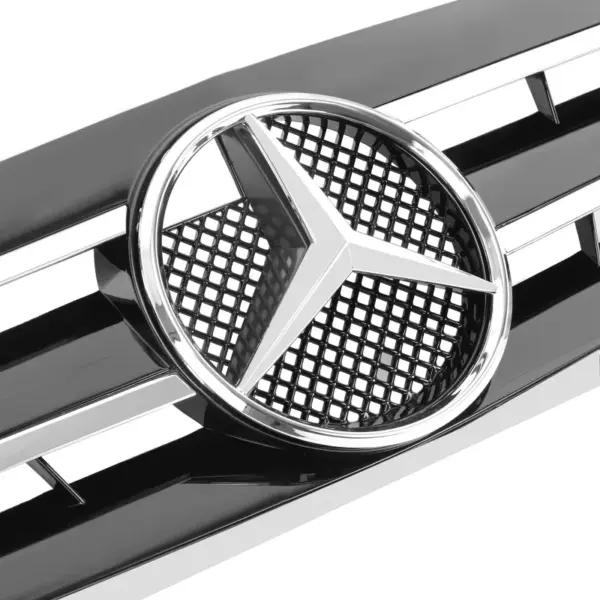 Grill Radiatorgrille Glanzend Zwart Chroom AMG Look Mercedes CLK C208 A208 (1997–2002) Grille