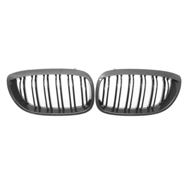 Grill Niergrill Carbon Look dubbele spijl BMW 3 Serie Coupé E46 facelift (2003-2006) Grille