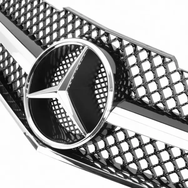 Grill Hoogglans Zwart Chroom Radiatorgrille AMG Mercedes E-Klasse Coupé/Cabrio C207 A207 Pre-Facelift (2009-2013) Grille