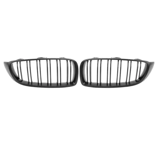 Grill Niergrill Mat Zwart Dubbele Spijl BMW 4 Serie F32 F33 F36 (2013-2020) en BMW M3/M4 F80 F82 F83 (2014-2020) Grille