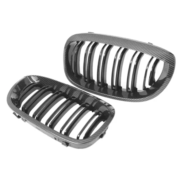 Grill Niergrill Carbon Look dubbele spijl BMW 3 Serie Coupé E46 facelift (2003-2006) Grille