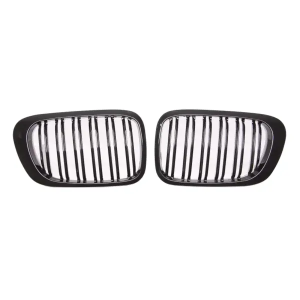 Grill Hoogglans Zwart Niergrill Dubbele Brug BMW 3 Serie Coupé E46 Pre-facelift (1999-2003) Grille