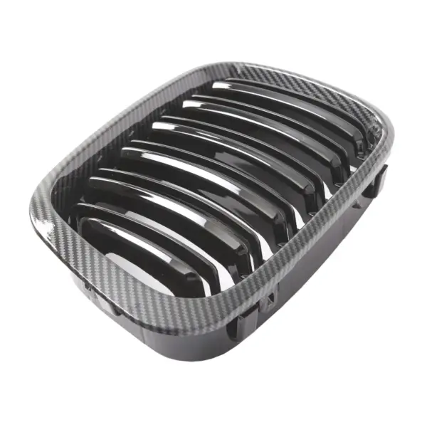 Grill Niergrill Carbon Look Dubbele Brug BMW 3 Serie E46 Pre-facelift (1998-2001) Grille