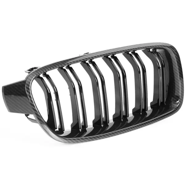 Grill Niergrill Carbon Look Dubbele Brug BMW 3 Serie F30 F31 (2011-2019) Grille