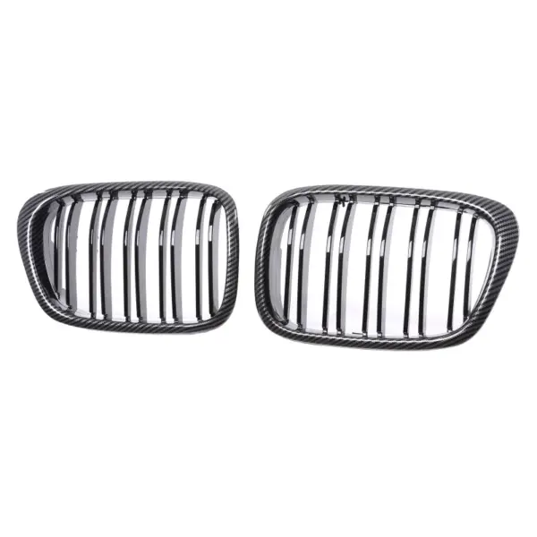 Grill Carbon-Look Dubbel-Bar Niergrille BMW 5 Serie E39 (1995-2003) Grille