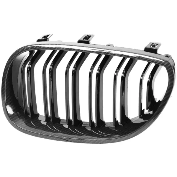 Grill Niergrill Carbon Look Dubbele Spijlen BMW 5 Serie E60 E61 (2003–2010) Grille