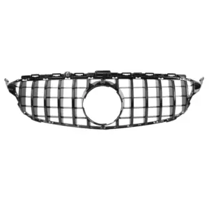 Grill Hoogglans Zwart Radiatorgrille GT Panamericana zonder camera Mercedes C-Klasse W205 S205 C205 A205 Pre-Facelift (2014-2018) Grille