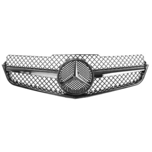 Grill Hoogglans Zwart Radiatorgrille AMG Look Classic Mercedes E-Klasse Coupé/Cabrio C207 A207 Pre-Facelift (2009-2013) Grille