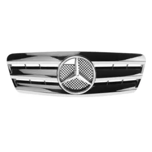 Grill Radiatorgrille Glanzend Zwart Chroom AMG Look Mercedes CLK C208 A208 (1997–2002) Grille