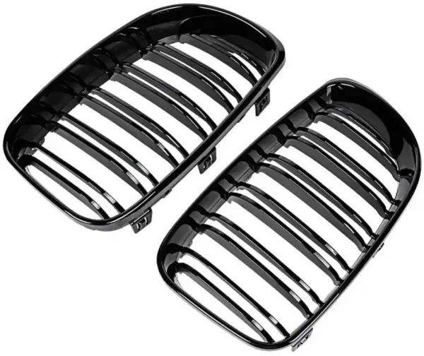 Grill Hoogglans Zwart Niergrill Dubbele Bar BMW 1 Serie E81 Facelift (2007-2011) Grille