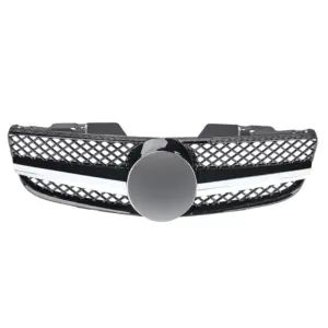 Grill Hoogglans Zwart Chroom Radiatorgrille AMG Look Mercedes SL R230 Eerste Facelift (2006-2008) Grille