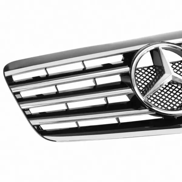 Grill Hoogglans Zwart Chroom Radiatorgrille Mercedes E-Klasse W211 S211 VF211 Facelift (2006-2009) Grille
