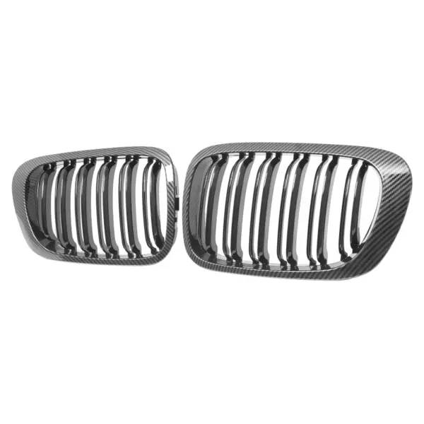 Grill Niergrill Carbon Look dubbele spijl BMW 3 Serie Coupé E46 pre-facelift (1999-2002) Grille