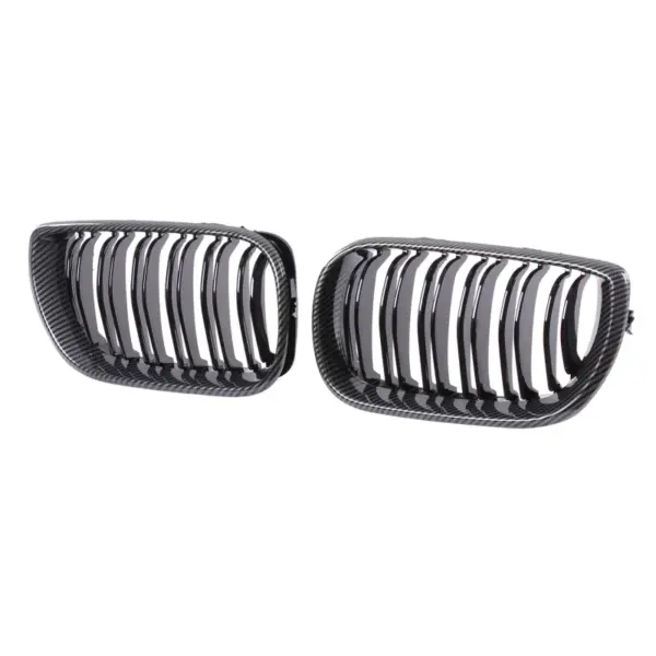 Grill Niergrill Carbon Look Dubbele Brug BMW 3 Serie E46 Facelift (2001-2005) Grille