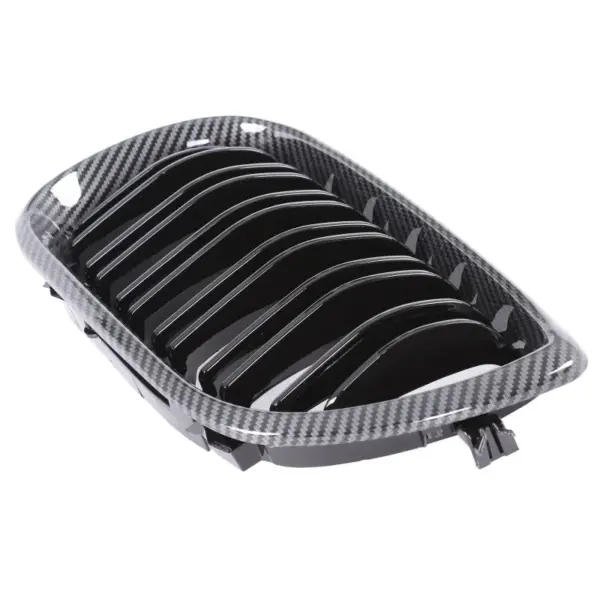Grill Niergrill Carbon Look Dubbele Brug BMW 3 Serie E46 Facelift (2001-2005) Grille