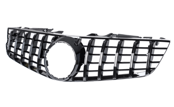 Grill Hoogglans Zwart GT Panamericana Radiatorgrille Mercedes SL R230 Tweede Facelift (2006-2008) Grille