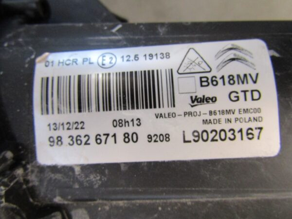 KOPLAMP CITROEN C3 FACELIFT LED 20- LH LINKS 9836267180 S1368/F223