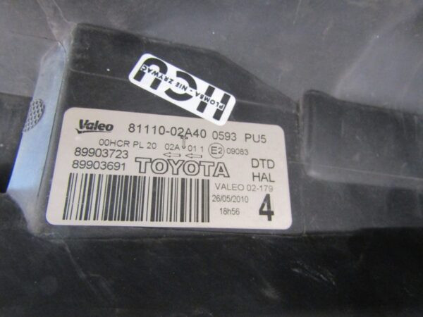 KOPLAMP TOYOTA AURIS LENS RECHTS 09-12 81110-02A40 A1399/4K/6A