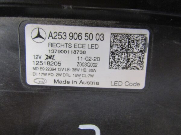 KOPLAMP MERCEDES GLC W253 253 FACELIFT FULL LED MULTIBEAM RH RECHTS 19- A2539065003 A1458/4K/9B