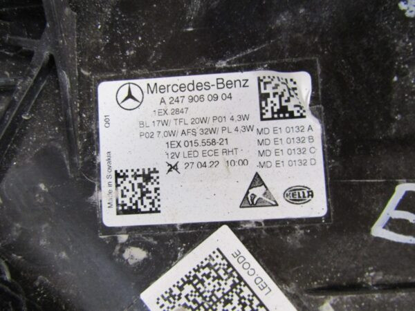 KOLPAMP MERCEDES B-KLASSE W247 LED FACELIFT PERFORMANCE LH 22- A2479060904 LINKS S1278/5k/8D