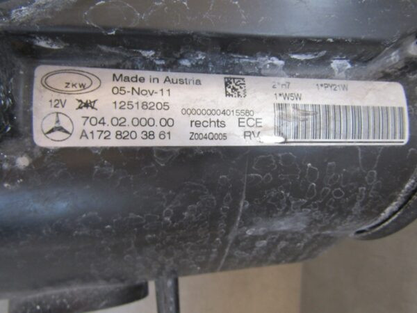 KOPLAMP MERCEDES SLK W172 172 11-15 RH RECHTS A1728203861  A1487/5K/12D