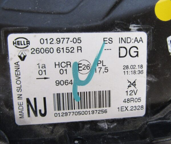 KOPLAMP RENAULT CAPTUR I 1 FACELIFT LED PURE VISION 17-19 LH 260606152R LINKS S1299/C230