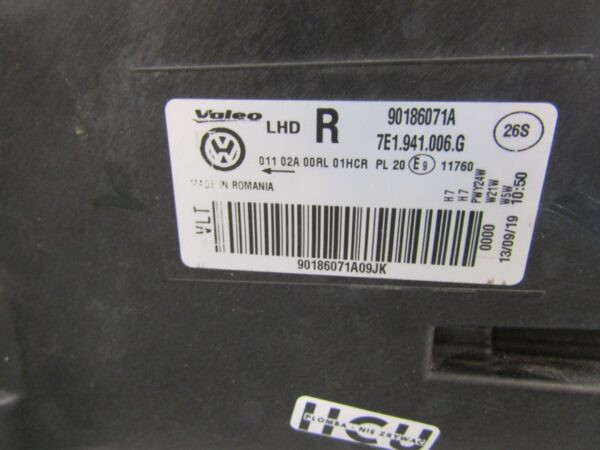 Koplamp Volkswagen T6 7E1 Standaard 15-19 Rechts Rechts 7E1941006G A1370/5K/5B