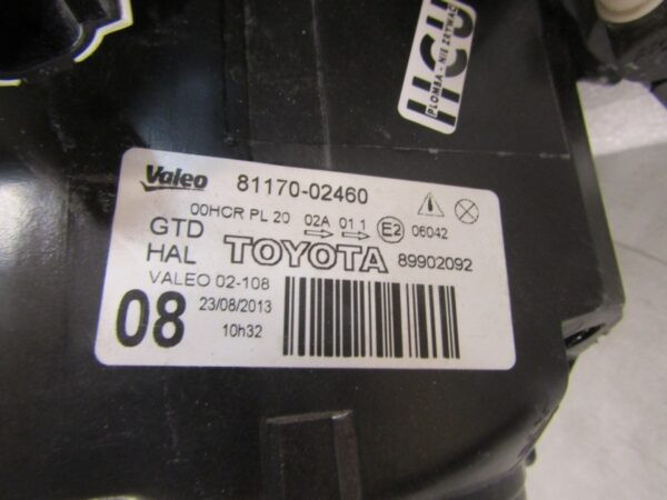 KOPLAMP TOYOTA AURIS I HALOGEEN 06-09 LH LINKS 81170-02460  A1482/4K/3B