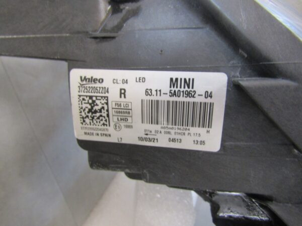 KOPLAMP MINI COOPER F55 F56 F57 FACELIFT VOLLEDIG LED RH RECHTS 21- 5A01962 A1452/4K/10C