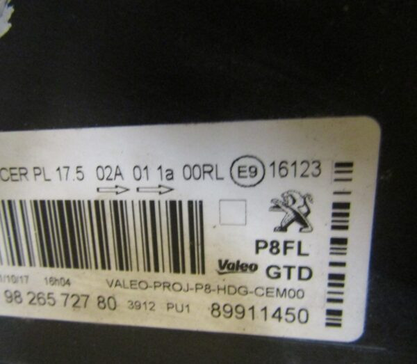 KOPLAMP PEUGEOT 3008 5008 II VOLLEDIGE LED 16-20 LH LINKS 9826572780 A1457/4K/12E