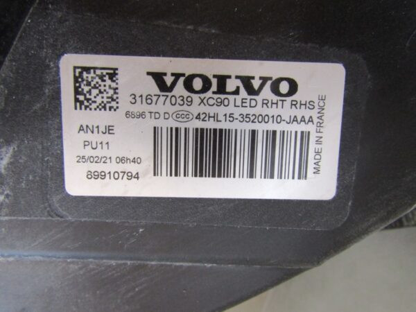 KOPLAMP VOLVO XC90 II FULL LED ACTIVE BEAM RECHTS RECHTS 31677039 S1387/C156