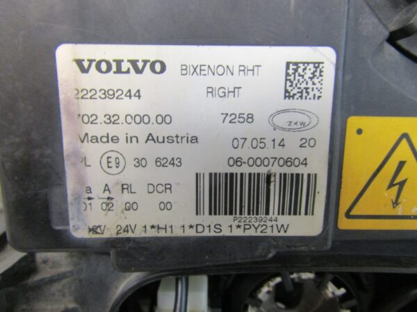 KOPLAMP VOLVO FH 4 XENON 12-20 RH RECHTS 22239244 S1280/5k/7g