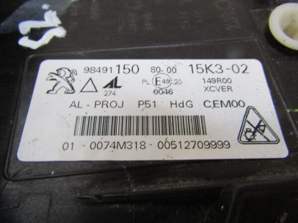 KOPLAMP Peugeot 308 T10 FULL LED MATRIX 21- LH LINKS 98491150 Q1249/C184