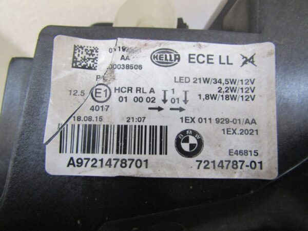 Koplamp BMW 1 SERIE F20 F21 FACELIFT LCI FULL LED 15-19 LH LINKS 7214787 Q1212/K5 1A
