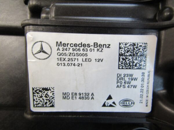 KOPLAMP Mercedes GLA H247 W247 FULL LED PERFORMANCE 19-23 LH A2479066301 LINKS Q1273/K4 1A